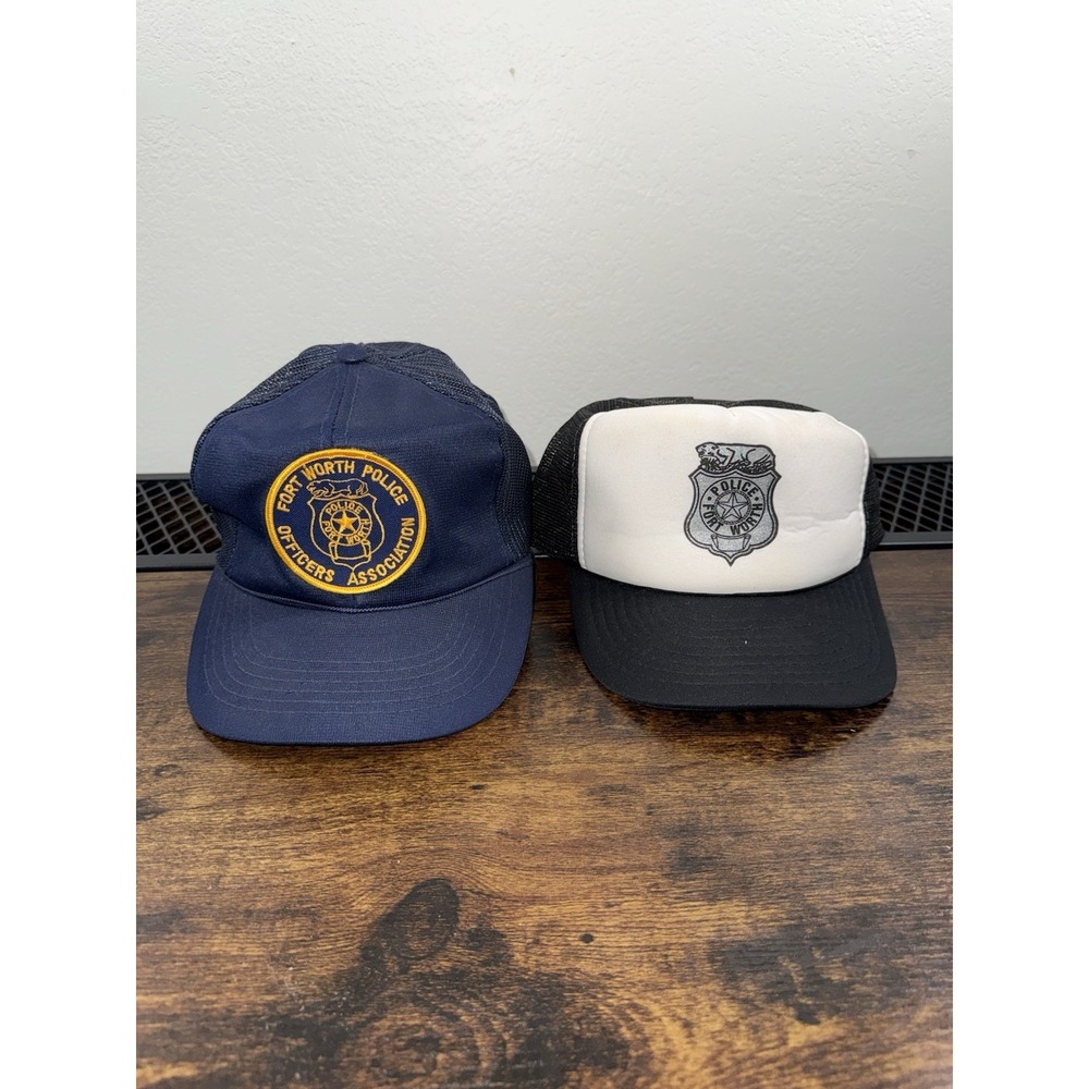 RARE Vintage Fort Worth Police Officers Association Trucker‎ Hat Snapback Texas